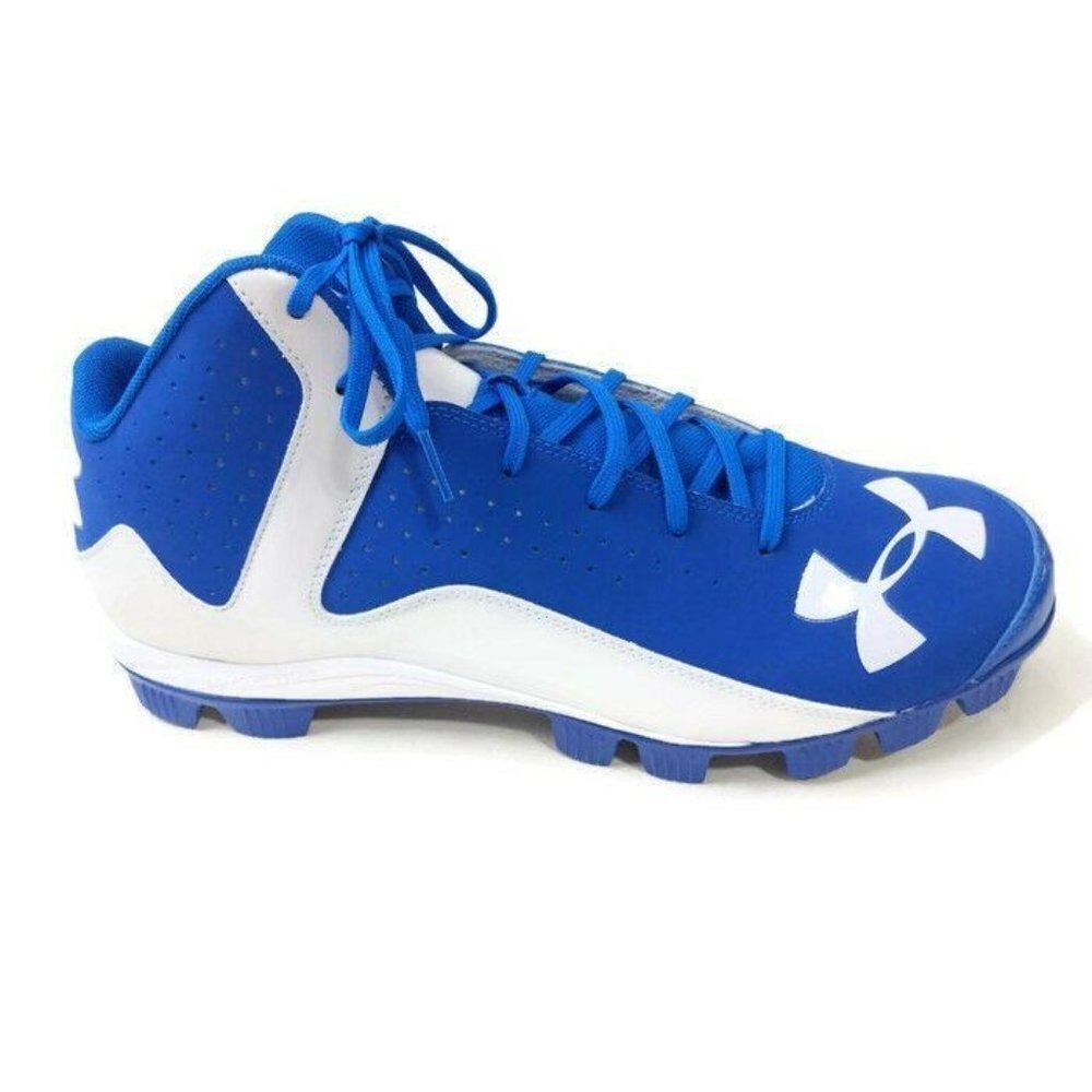 Under‎ Armour Baseball Cleats Mens 15 Leadoff Mid RM Blue White New